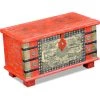 LONGZIMING Aufbewahrungstruhe Rot Mangoholz 80x40x45 Cm