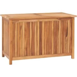 LONGZIMING Gartenbox 90x50x58 Cm Massivholz Teak