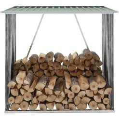 LONGZIMING Brennholzlager Verzinkter Stahl 163 X 83 X 154 Cm Grün