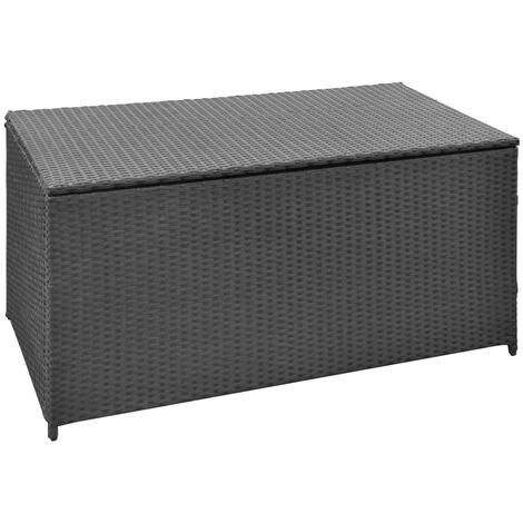 LONGZIMING Gartenbox Schwarz 120x50x60 Cm Poly Rattan 1 LONGZIMING Gartenbox Schwarz 120x50x60 Cm Poly Rattan