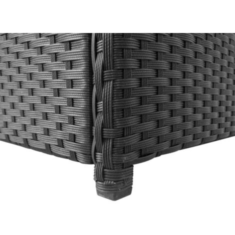 LONGZIMING Gartenbox Schwarz 120x50x60 Cm Poly Rattan 4 LONGZIMING Gartenbox Schwarz 120x50x60 Cm Poly Rattan – Bild 4