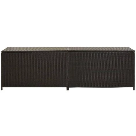 LONGZIMING Gartenbox Poly Rattan 200x50x60 Cm Braun 2 LONGZIMING Gartenbox Poly Rattan 200x50x60 Cm Braun – Bild 2