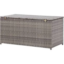 LONGZIMING Gartenbox Poly Rattan 100x50x50 Cm Grau -Aufbewahrung im Garten Verkäufe 2022 47656901 5