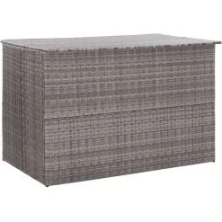 LONGZIMING Gartenbox Grau 150x100x100 Cm Poly Rattan