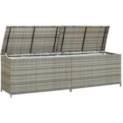 LONGZIMING Gartenbox Poly Rattan 200x50x60 Cm Grau -Aufbewahrung im Garten Verkäufe 2022 47656907 3