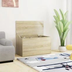 LONGZIMING Aufbewahrungstruhe Sonoma-Eiche 84x42x46 Cm Spanplatte