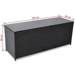 LONGZIMING Garden-Auflagenbox Schwarz 150x50x60 Cm Poly Rattan -Aufbewahrung im Garten Verkäufe 2022 47671875 4