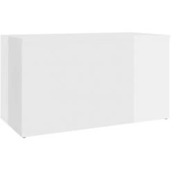 LONGZIMING Aufbewahrungstruhe Hochglanz-Weiß 84x42x46 Cm Spanplatte -Aufbewahrung im Garten Verkäufe 2022 47672882 5