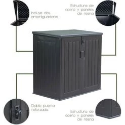 Garten-Truhe Aus Harz Gardiun Soften 775 Liter Gasdruckstoßverschluss 116x71x109/112,5 Cm Schwarz -Aufbewahrung im Garten Verkäufe 2022 48902410 3