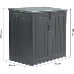 Garten-Truhe Aus Harz Gardiun Soften 775 Liter Gasdruckstoßverschluss 116x71x109/112,5 Cm Schwarz -Aufbewahrung im Garten Verkäufe 2022 48902410 4