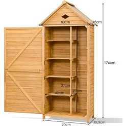 GOPLUS Geraetehaus Gartenhaus Geraeteschuppen Geraeteschrank Gartenschrank Gartenschuppen,Hellbraun, Aus Holz, 70 X 35,5 X 176cm 8 GOPLUS Geraetehaus Gartenhaus Geraeteschuppen Geraeteschrank Gartenschrank Gartenschuppen,Hellbraun, Aus Holz, 70 X 35,5 X 176cm -Aufbewahrung im Garten Verkäufe 2022 48916530 4