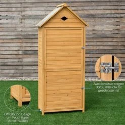 GOPLUS Geraetehaus Gartenhaus Geraeteschuppen Geraeteschrank Gartenschrank Gartenschuppen,Hellbraun, Aus Holz, 70 X 35,5 X 176cm 9 GOPLUS Geraetehaus Gartenhaus Geraeteschuppen Geraeteschrank Gartenschrank Gartenschuppen,Hellbraun, Aus Holz, 70 X 35,5 X 176cm -Aufbewahrung im Garten Verkäufe 2022 48916530 5