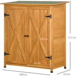 Outsunny Geräteschuppen Mit 2 Türen 110 Cm X 55cm X117 Cm Grau -Aufbewahrung im Garten Verkäufe 2022 50002370 5