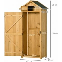 Outsunny Gartenschrank 77 Cm X 54,2 Cm X 179 Cm 7 Outsunny Gartenschrank 77 Cm X 54,2 Cm X 179 Cm -Aufbewahrung im Garten Verkäufe 2022 50002372 3