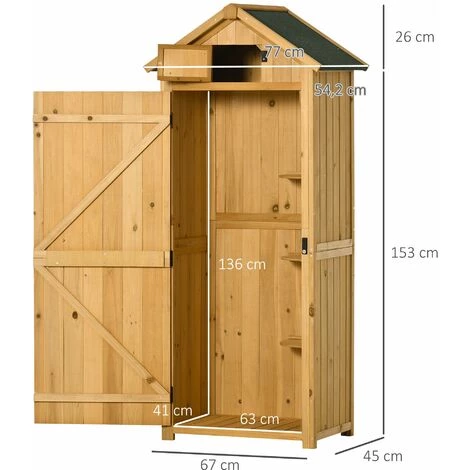 Outsunny Gartenschrank 77 Cm X 54,2 Cm X 179 Cm 3 Outsunny Gartenschrank 77 Cm X 54,2 Cm X 179 Cm – Bild 3