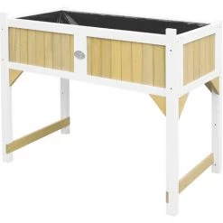 AXI Hochbeet Aus Holz Mit Gartenvlies | Hochbeet Auf Stelzen Für Garten / Balkon / Terrasse In Braun / Weiß