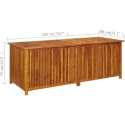 Garten-Aufbewahrungsbox 200x80x75 Cm Massivholz Akazie VidaXL -Aufbewahrung im Garten Verkäufe 2022 50950260 3
