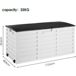 BAMNY 265L Auflagenbox/Kissenbox -Gartenbox Mit Griffen Und Rollen, Dient Zum Organisieren Und Aufbewahren Von Gartengeräten, Gartenmöbeln Und Zubehör Für Schwimmbäder -Aufbewahrung im Garten Verkäufe 2022 51235235 5