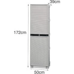 Dmora Mehrzweckschrank Für Den Außen Und Innenbereich, 1 Türiges Schrank Und 3 Polypropylen Regale, 100% Made In Italy, 50x39h172 Cm, Hellgraue Farbe -Aufbewahrung im Garten Verkäufe 2022 51647138 4