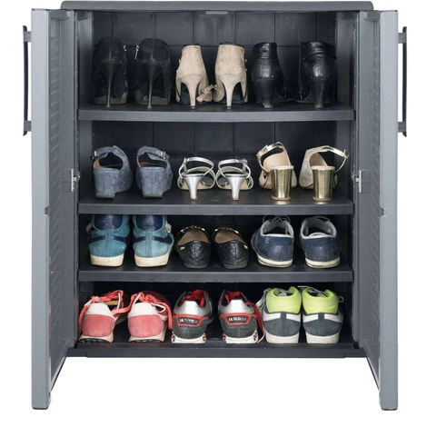 Dmora Mehrzweck Oder Interne Mehrzweckkabinett, Niedriger Kleiderschrank Mit 2 Türen Und 3 Polypropylen Regalen, 100% Made In Italy, 68x37h84 Cm, Graue Farbe 3 Dmora Mehrzweck Oder Interne Mehrzweckkabinett, Niedriger Kleiderschrank Mit 2 Türen Und 3 Polypropylen Regalen, 100% Made In Italy, 68x37h84 Cm, Graue Farbe – Bild 3