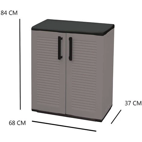 Dmora Mehrzweck Oder Interne Mehrzweckkabinett, Niedriger Kleiderschrank Mit 2 Türen Und 3 Polypropylen Regalen, 100% Made In Italy, 68x37h84 Cm, Graue Farbe 5 Dmora Mehrzweck Oder Interne Mehrzweckkabinett, Niedriger Kleiderschrank Mit 2 Türen Und 3 Polypropylen Regalen, 100% Made In Italy, 68x37h84 Cm, Graue Farbe – Bild 5