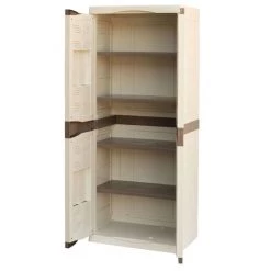 Dmora Mehrzweck Außen Oder Innenschrank, 1 Tür Mobil Und 4 Polypropylen Regale, 100% Made In Italy, 70x47h178 Cm, Beige Farbe -Aufbewahrung im Garten Verkäufe 2022 51647168 4