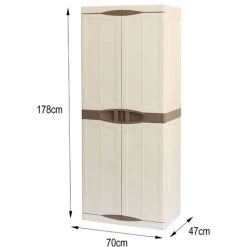 Dmora Mehrzweck Außen Oder Innenschrank, 1 Tür Mobil Und 4 Polypropylen Regale, 100% Made In Italy, 70x47h178 Cm, Beige Farbe -Aufbewahrung im Garten Verkäufe 2022 51647168 5