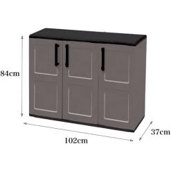 Dmora Mehrzweck Außen Oder Innenwechselschrank, 3 Türiges Mobile Und 1 Polypropylen Regal, 100% Made In Italy, 102x37H84 Cm, Graue Farbe -Aufbewahrung im Garten Verkäufe 2022 51647177 4