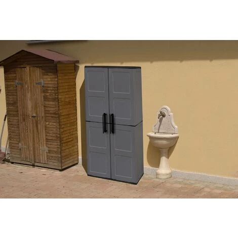 Dmora Mehrzweck Außen Oder Innenwechselschrank, 2 Türige Mobile Und 3 Einstellbare Polypropylen Regale, 100% Made In Italy, 68x37h163 Cm, Graue Farbe 1 Dmora Mehrzweck Außen Oder Innenwechselschrank, 2 Türige Mobile Und 3 Einstellbare Polypropylen Regale, 100% Made In Italy, 68x37h163 Cm, Graue Farbe