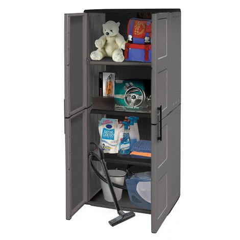 Dmora Mehrzweck Außen Oder Innenwechselschrank, 2 Türige Mobile Und 3 Einstellbare Polypropylen Regale, 100% Made In Italy, 68x37h163 Cm, Graue Farbe 3 Dmora Mehrzweck Außen Oder Innenwechselschrank, 2 Türige Mobile Und 3 Einstellbare Polypropylen Regale, 100% Made In Italy, 68x37h163 Cm, Graue Farbe – Bild 3