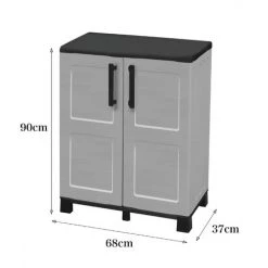 Dmora Mehrzweck Außen Oder Innenschrank, Niedriger Kleiderschrank Mit 2 Türen Und 1 Polypropylenregal, 100% Made In Italy, 68x37h90 Cm, Hellgraue Farbe -Aufbewahrung im Garten Verkäufe 2022 51647225 5