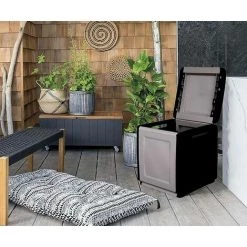 Dmora Polypropylen Mehrzweck Behälter Kofferraum, In Voller Länge, 100% Made In Italy, 54x53h57 Cm, Graue Farbe