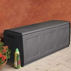 Dmora Polypropylen Mehrzweck Behälter Kofferraum, Garage, 100% Made In Italy, 138x53h57 Cm, Graue Farbe