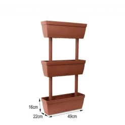 Dmora Set Von 3 Vasen Für Den Häuslichen Gemüsegarten, Set Von 3 Blumentürvasen Für Innen Oder Außenbereich, 100% Made In Italy, 49x22h16 Cm, Braune Farbe -Aufbewahrung im Garten Verkäufe 2022 51647334 3