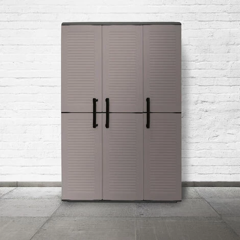 Dmora Mehrzweckschrank Für Den Außen Oder Innenbereich, Schrank Mit 3 Türen Und 3 Verstellbaren Einlegeböden Aus Polypropylen, 100% Made In Italy, 102x37h163 Cm, Farbe Grau 1 Dmora Mehrzweckschrank Für Den Außen Oder Innenbereich, Schrank Mit 3 Türen Und 3 Verstellbaren Einlegeböden Aus Polypropylen, 100% Made In Italy, 102x37h163 Cm, Farbe Grau