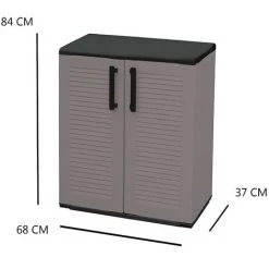 Dmora Mehrzweck Außen Oder Innenschrank, Niedriger Kleiderschrank Mit 2 Türen Und 1 Polypropylen Regal, 100% Made In Italy, 68x37h84 Cm, Graue Farbe -Aufbewahrung im Garten Verkäufe 2022 51776686 5