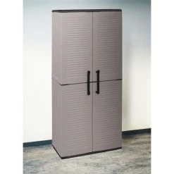 Dmora Mehrzweck Außen Oder Innenwechselschrank, 2 Türige Mobile Und 3 Einstellbare Polypropylen Regale, 100% Made In Italy, 68x37h163 Cm, Graue Farbe