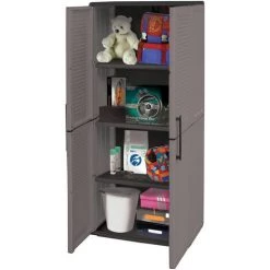 Dmora Mehrzweck Außen Oder Innenwechselschrank, 2 Türige Mobile Und 3 Einstellbare Polypropylen Regale, 100% Made In Italy, 68x37h163 Cm, Graue Farbe -Aufbewahrung im Garten Verkäufe 2022 51776694 3