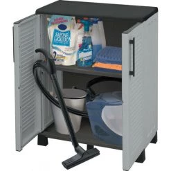 Dmora Mehrzweck Außen Oder Innenschrank, Niedriger Kleiderschrank Mit 2 Türen Und 1 Polypropylen Regal, 100% Made In Italy, 68x37h90 Cm, Graue Farbe -Aufbewahrung im Garten Verkäufe 2022 51776701 4