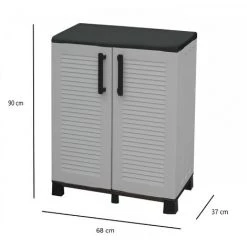 Dmora Mehrzweck Außen Oder Innenschrank, Niedriger Kleiderschrank Mit 2 Türen Und 1 Polypropylen Regal, 100% Made In Italy, 68x37h90 Cm, Graue Farbe -Aufbewahrung im Garten Verkäufe 2022 51776701 5