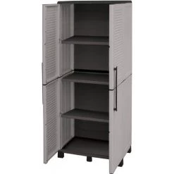 Dmora Mehrzweck Außen Oder Innenwechselschrank, 2 Türige Mobile Und 3 Einstellbare Polypropylen Regale, 100% Made In Italy, 68x37h169 Cm, Graue Farbe -Aufbewahrung im Garten Verkäufe 2022 51776704 4