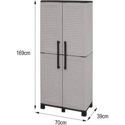 Dmora Mehrzweck Außen Oder Innenwechselschrank, 2 Türige Mobile Und 3 Einstellbare Polypropylen Regale, 100% Made In Italy, 68x37h169 Cm, Graue Farbe -Aufbewahrung im Garten Verkäufe 2022 51776704 5