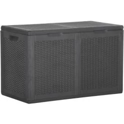BEARSU Garten-Aufbewahrungsbox 180 L Schwarz PP