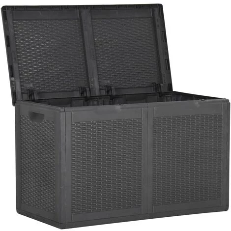 BEARSU Garten-Aufbewahrungsbox 180 L Schwarz PP 2 BEARSU Garten-Aufbewahrungsbox 180 L Schwarz PP – Bild 2