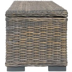 BEARSU Aufbewahrungsbox 120 Cm Grau Kubu-Rattan Und Massivholz Mango -Aufbewahrung im Garten Verkäufe 2022 52685201 4