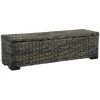 BEARSU Aufbewahrungsbox 120 Cm Schwarz Kubu-Rattan Massivholz Mango