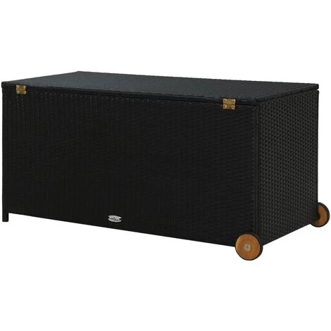 BEARSU Garten-Aufbewahrungsbox Schwarz 120x65x61 Cm Poly Rattan 4 BEARSU Garten-Aufbewahrungsbox Schwarz 120x65x61 Cm Poly Rattan – Bild 4