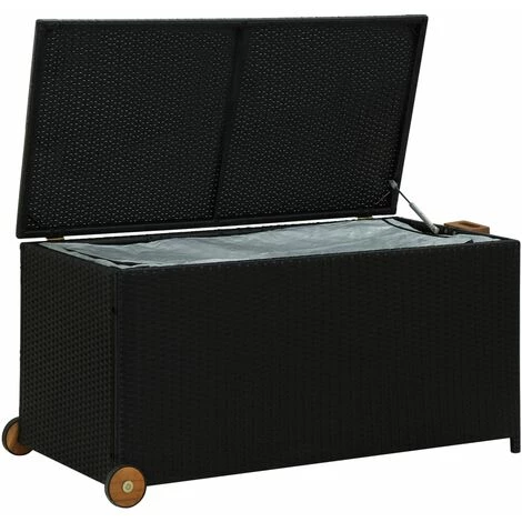 BEARSU Garten-Aufbewahrungsbox Schwarz 120x65x61 Cm Poly Rattan 5 BEARSU Garten-Aufbewahrungsbox Schwarz 120x65x61 Cm Poly Rattan – Bild 5