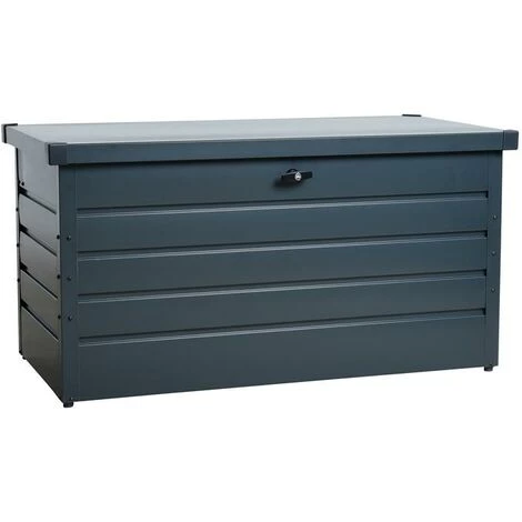 ESTEXO Metall Auflagenbox Kissenbox Gartentruhe Gartenbox Aufbewahrungsbox Anthrazit 1 ESTEXO Metall Auflagenbox Kissenbox Gartentruhe Gartenbox Aufbewahrungsbox Anthrazit