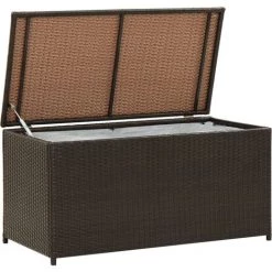 BEARSU Gartenbox Poly Rattan 100x50x50 Cm Braun
